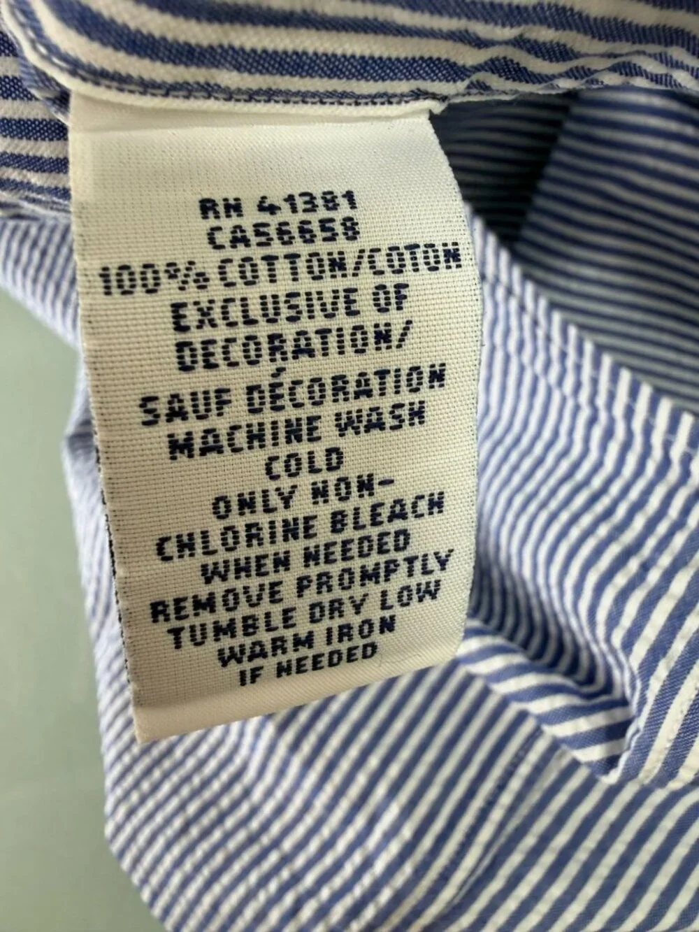 Polo Ralph Lauren Shirt Mens Large L Seersucker Short Sleeve Striped Button Down